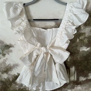Bella Flutter Sleeve Bow Back Top SIZE XS
